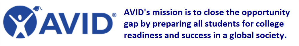 AVID's mission is to close the achievement gap by preparing all students for college readiness & success in a global society.